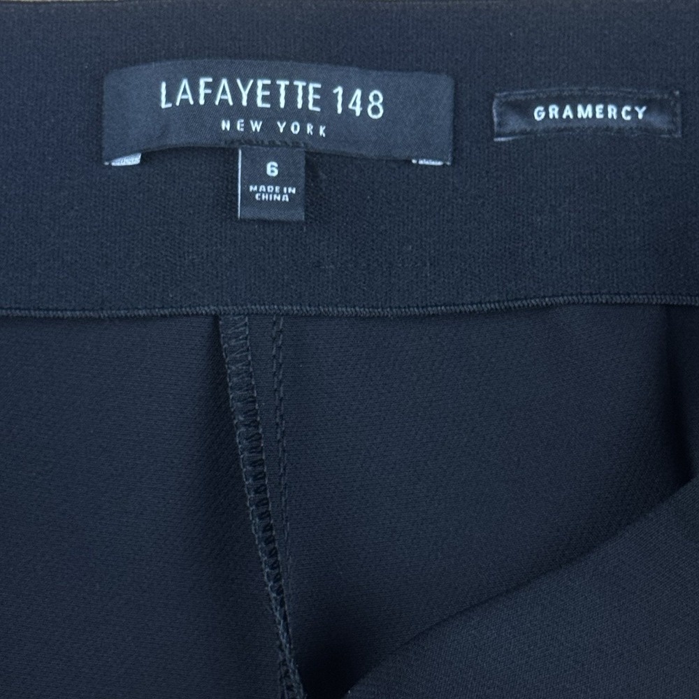 Lafayette 148 Acclaimed Stretch Gramercy Pant in Black size 6 - Picture 4 of 10
